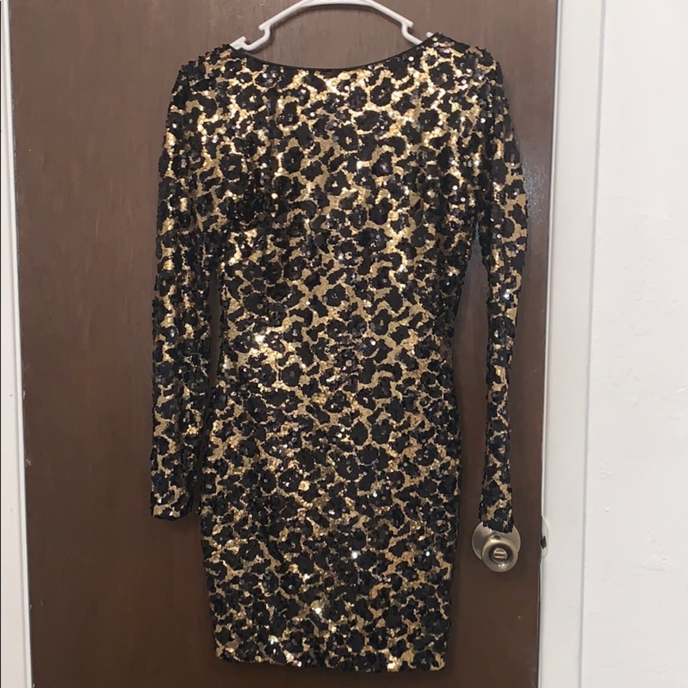 All sequin cheetah print dress